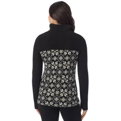 Fleecewear With Stretch Long Sleeve Mock Neck Henley With Sherpa