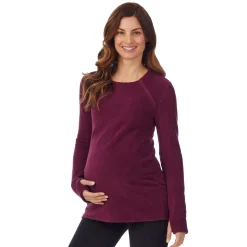 Fleecewear With Stretch Maternity Snap Front Crew