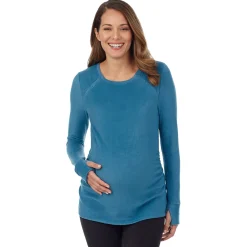 Fleecewear With Stretch Maternity Snap Front Crew