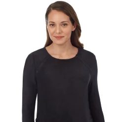 Fleecewear With Stretch Maternity Snap Front Crew