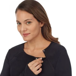 Fleecewear With Stretch Maternity Snap Front Crew