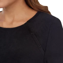 Fleecewear With Stretch Maternity Snap Front Crew
