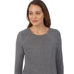 Fleecewear With Stretch Maternity Snap Front Crew