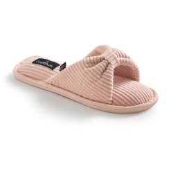 Gathered Corduroy Slide Slipper