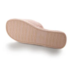 Gathered Corduroy Slide Slipper