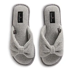 Gathered Corduroy Slide Slipper