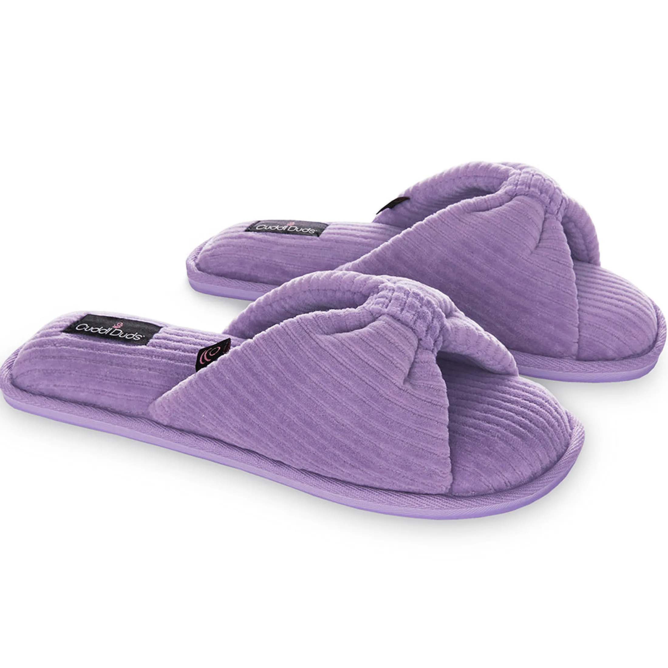 Gathered Corduroy Slide Slipper