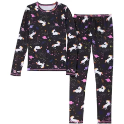 Girls Comfortech Stretch Poly 2 pc. Long Sleeve Crew & Pant Set
