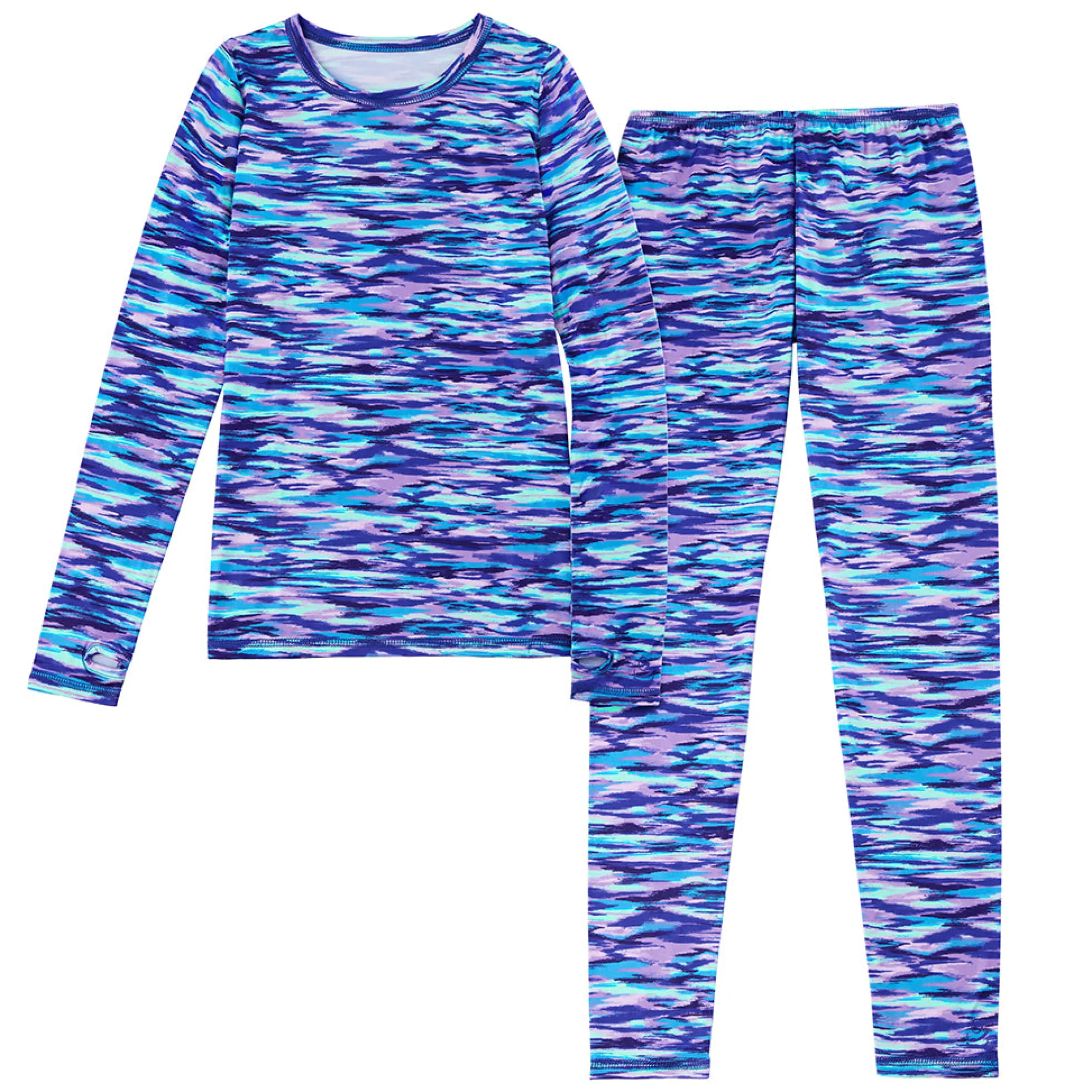 Girls Comfortech Stretch Poly 2 pc. Long Sleeve Crew & Pant Set
