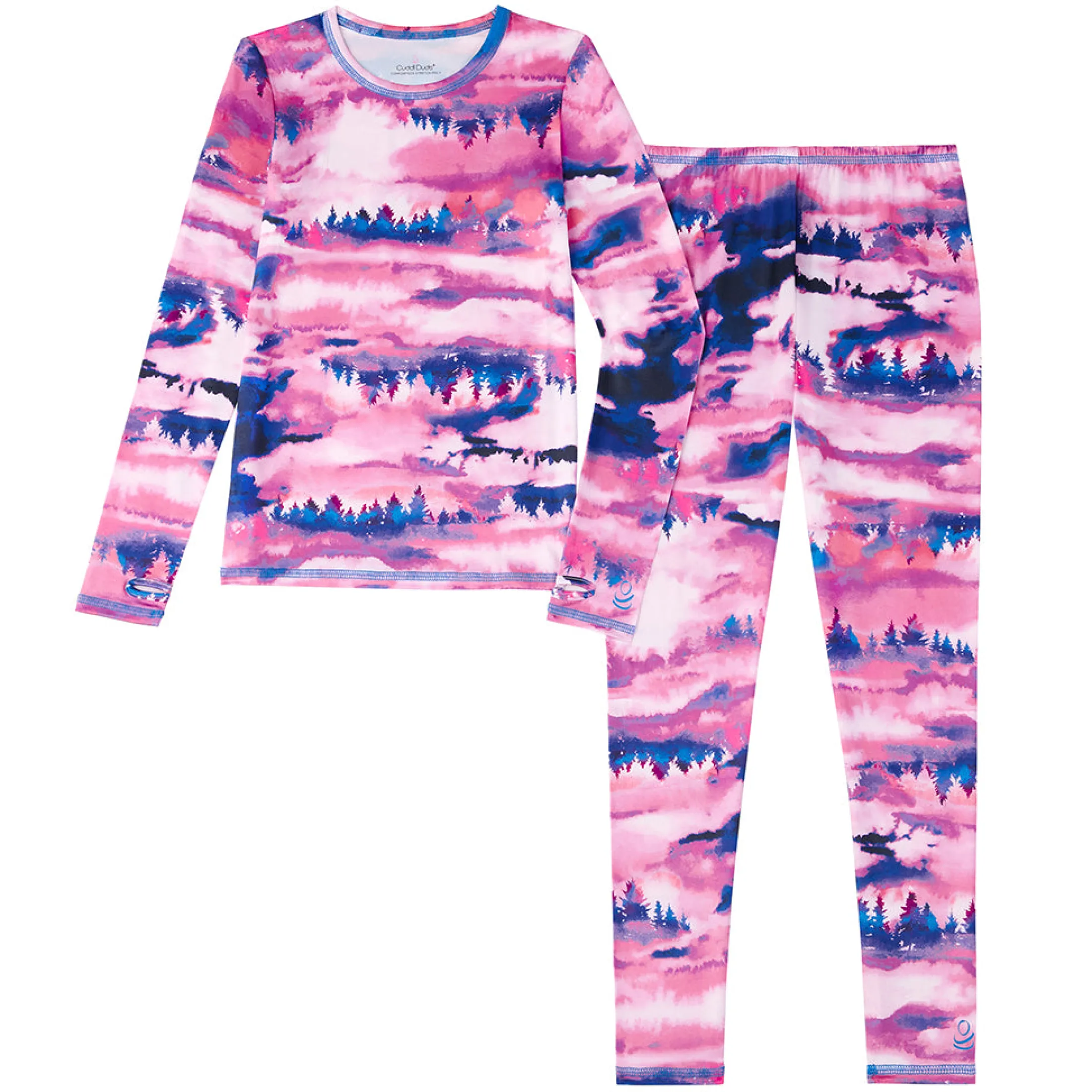 Girls Comfortech Stretch Poly 2 pc. Long Sleeve Crew & Pant Set
