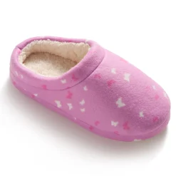 Girls Printed Butterfly Fleece Clog Slipper