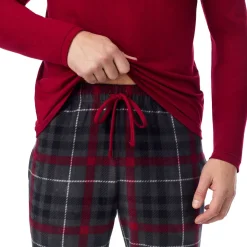 Mens Cabin Fleece Long Sleeve Crew and Pajama Pant 2-Pc Set