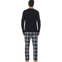 Mens Cabin Fleece Long Sleeve Crew and Pajama Pant 2-Pc Set