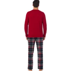 Mens Cabin Fleece Long Sleeve Crew and Pajama Pant 2-Pc Set