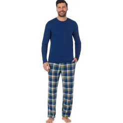 Mens Cabin Fleece Long Sleeve Crew and Pajama Pant 2-Pc Set
