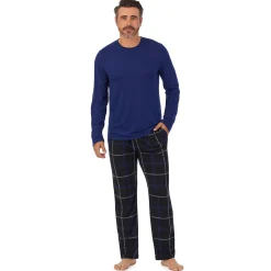 Mens Classic Long Sleeve Crew and Pajama Pant 2-pc Set