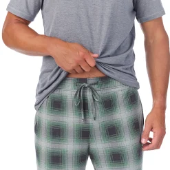 Mens Classic Short Sleeve Crew Neck Tee and Pajama Pant 2-pc Set