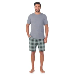 Mens Classic Short Sleeve Crew Neck Tee and Pajama Short 2-pc Set