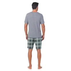 Mens Classic Short Sleeve Crew Neck Tee and Pajama Short 2-pc Set