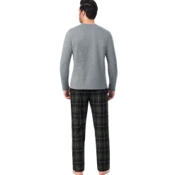 Mens Cozy Lodge Long Sleeve Crew and Pajama Pant 2-Pc Set