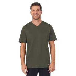 Mens Far-Infrared Enhance Sleep Short Sleeve V-Neck Top