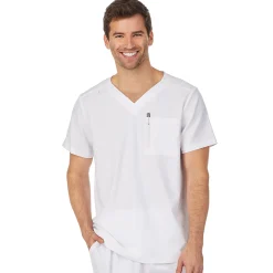 Mens Scrub V-Neck Top with Chest Pocket