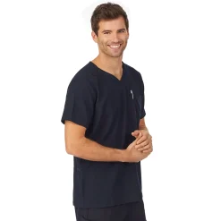 Mens Scrub V-Neck Top with Pockets