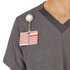 Mens Scrub V-Neck Top with Pockets