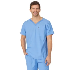 Mens Scrub V-Neck Top with Pockets