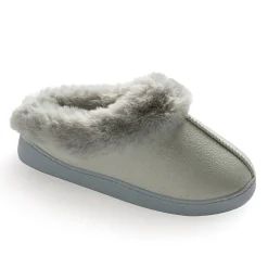 Microsuede Clog Slipper with Sherpa Lining