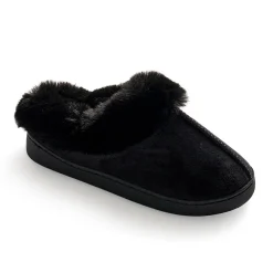 Microsuede Clog Slipper with Sherpa Lining