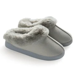 Microsuede Clog Slipper with Sherpa Lining