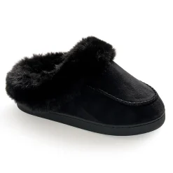 Microsuede with Moccasin-Stitch Clog Slipper
