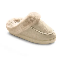 Microsuede with Moccasin-Stitch Clog Slipper