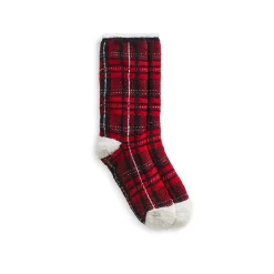 Plaid Cozy Lined Lounge Crew Sock