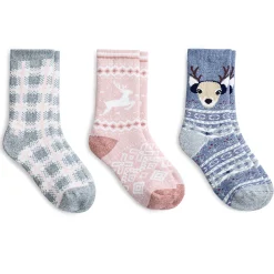 Reindeer Brushed Lounge Sock 3 Pack