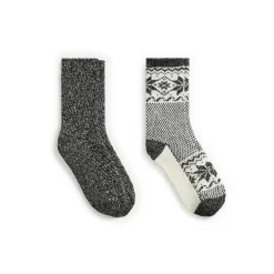 Scandi Snowflake Block Crew Sock 2-Pack