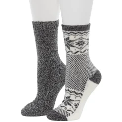 Scandi Snowflake Block Crew Sock 2-Pack