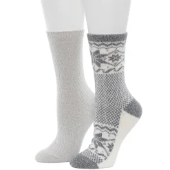 Scandi Snowflake Block Crew Sock 2-Pack