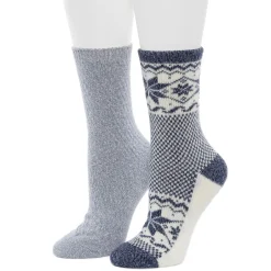 Scandi Snowflake Block Crew Sock 2-Pack