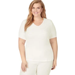 Softwear Lace Edge Short Sleeve V-Neck PLUS