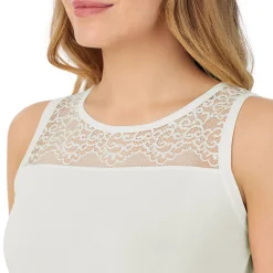 Softwear With Stretch Crew Neck Tank With Lace