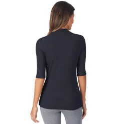 Softwear With Stretch Elbow Sleeve Mock Neck