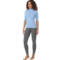 Softwear With Stretch Elbow Sleeve Mock Neck