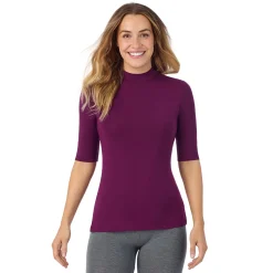 Softwear With Stretch Elbow Sleeve Mock Neck