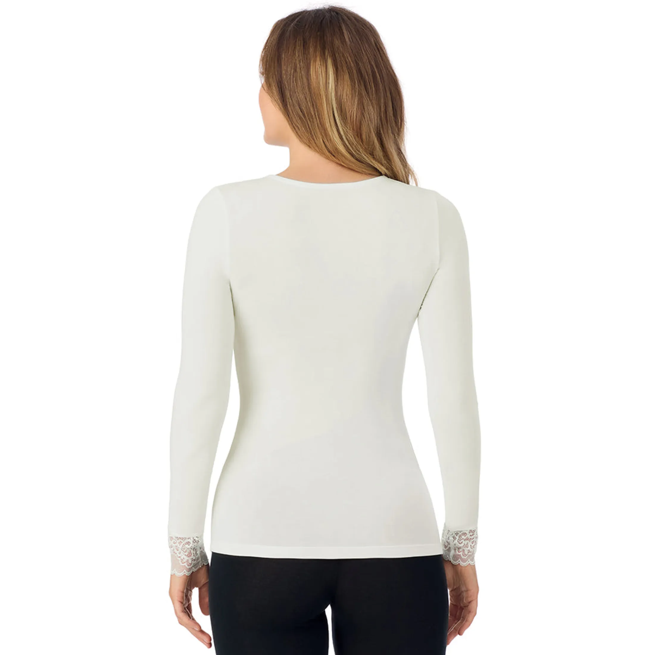 Softwear With Stretch Long Sleeve V-Neck With Lace