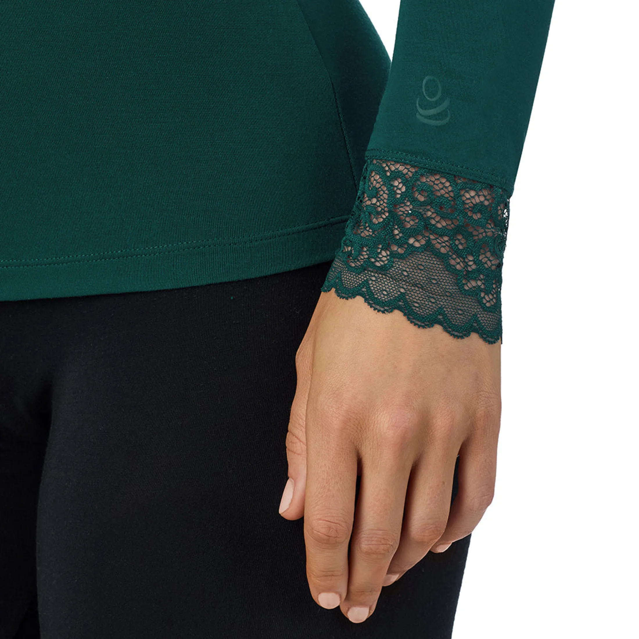 Softwear With Stretch Long Sleeve V-Neck With Lace