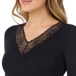 Softwear With Stretch Long Sleeve V-Neck With Lace