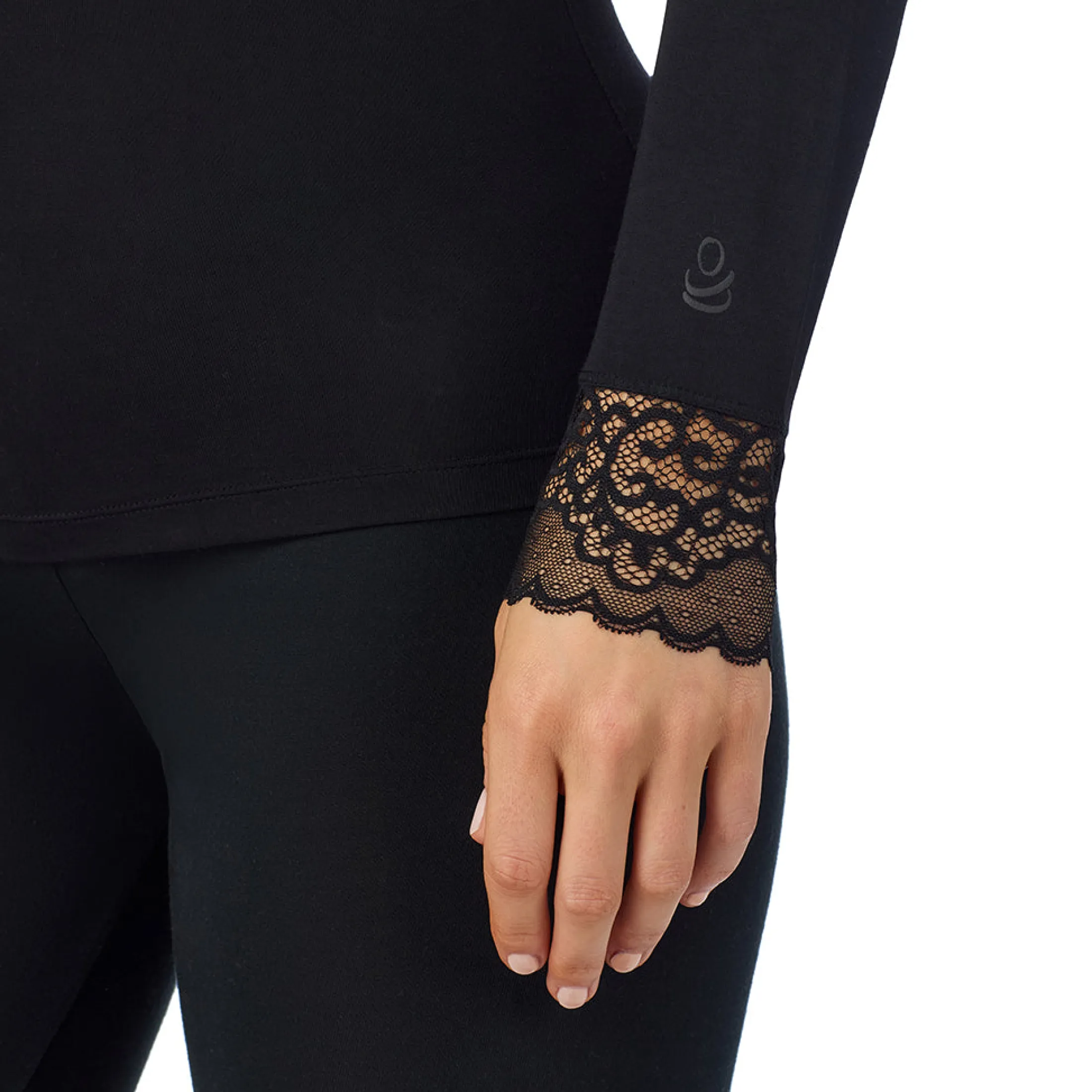 Softwear With Stretch Long Sleeve V-Neck With Lace