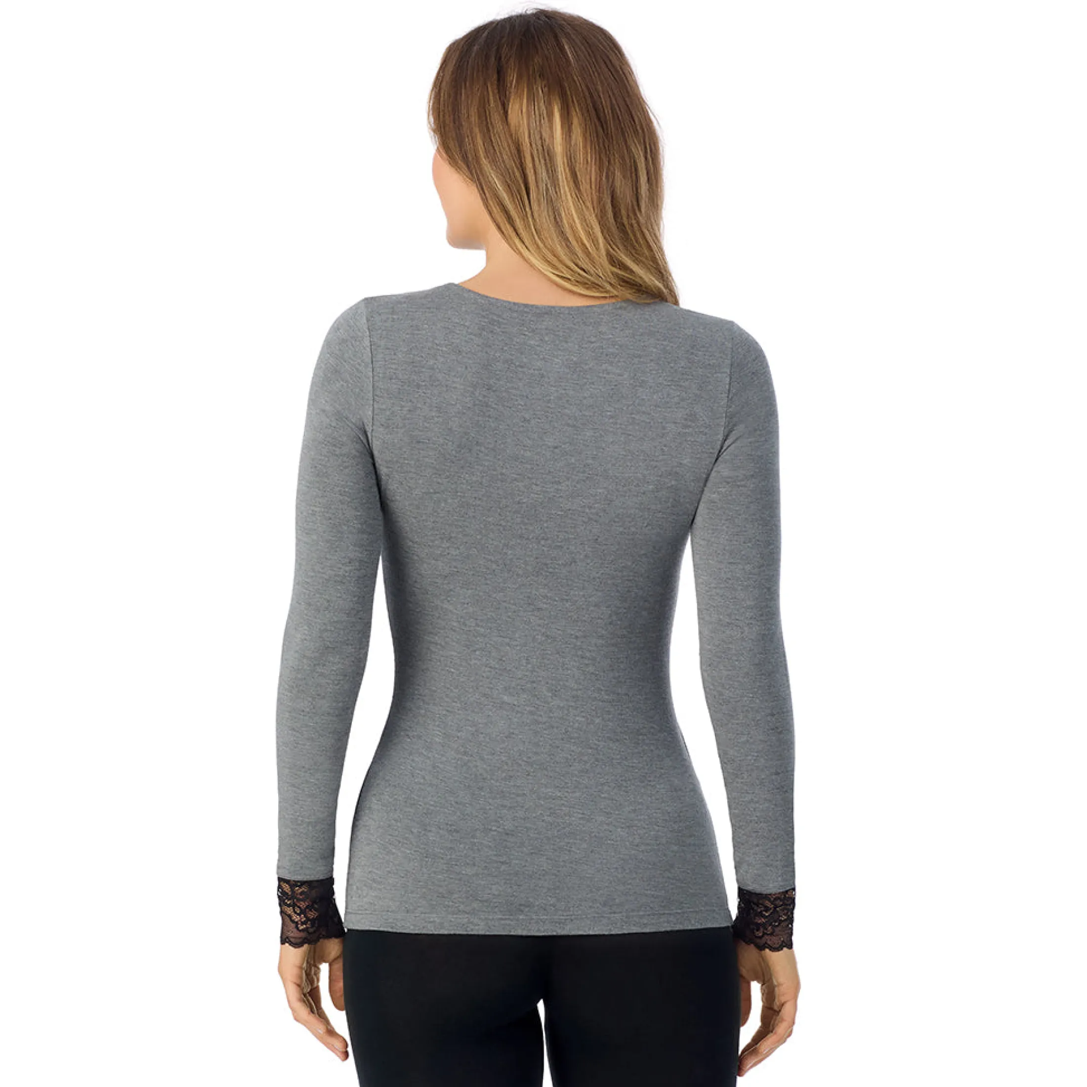 Softwear With Stretch Long Sleeve V-Neck With Lace
